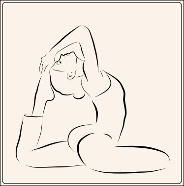 Girl doing yoga exercise clipart