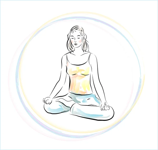 Pratique du yoga — Image vectorielle