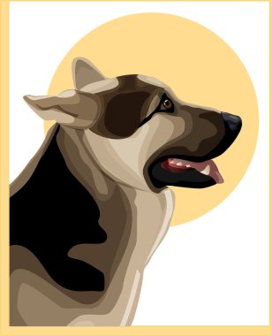 Portrait of alsatian shepherd clipart