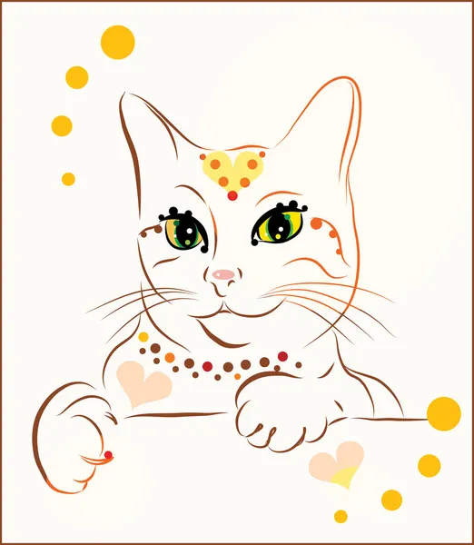 ファッショナブルな猫 — ストックベクタ