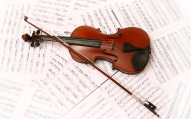 Violin and music shee clipart