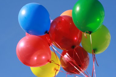 Group of balloons in the sky clipart