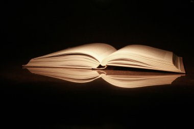 The open book on a dark background clipart