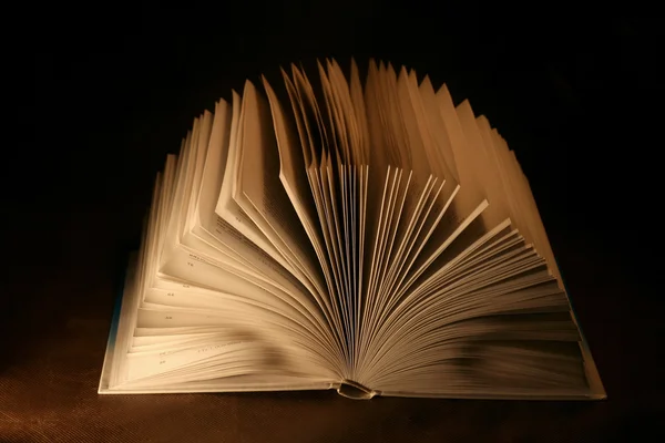 The open book on a dark background — Stock Photo, Image