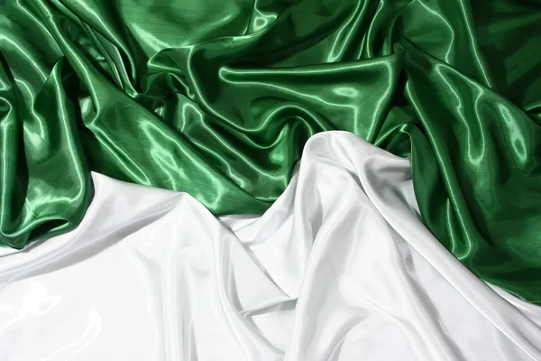 stock image Smooth elegant green and white silk can use as background