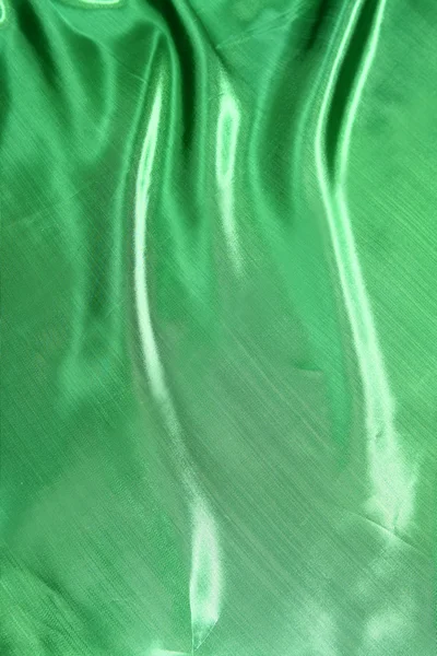 Smooth elegant green silk — Stock Photo, Image