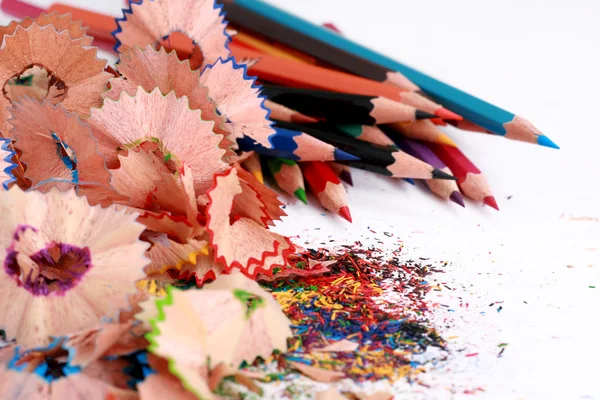 Pencils in an environment shavings — Stock Photo, Image