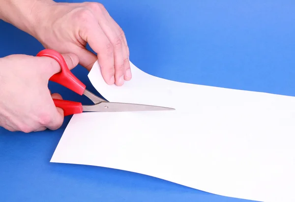 stock image Cutting Paper with Scissors