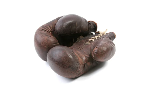 stock image Vintage brown boxing gloves