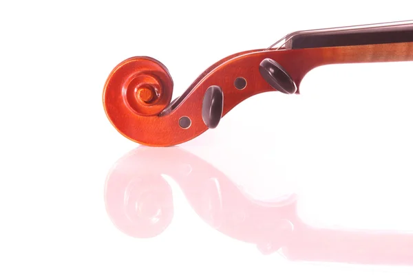 Geige isoliert auf Weiß und reflektiert — Stockfoto