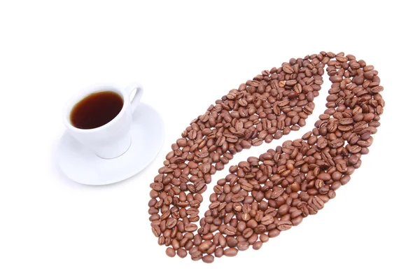 Grão de café feito de grãos de café — Fotografia de Stock