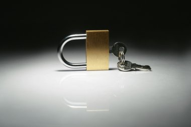 Lock isolated on dark clipart