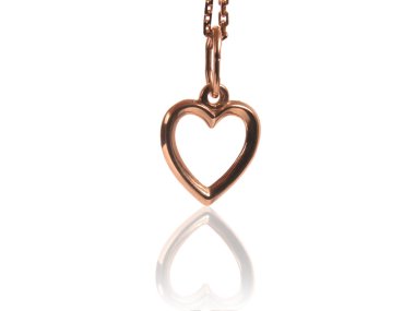 Golden necklace looks like heart clipart