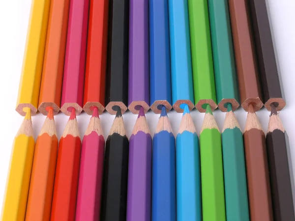 Ποικιλία από χρωματιστά μολύβια — Φωτογραφία Αρχείου