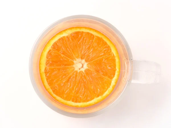 Orange juteuse en verre — Photo