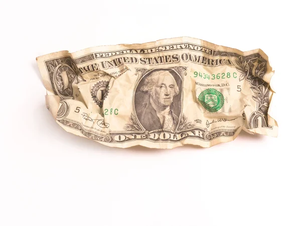 Billete de un dólar en ángulo —  Fotos de Stock