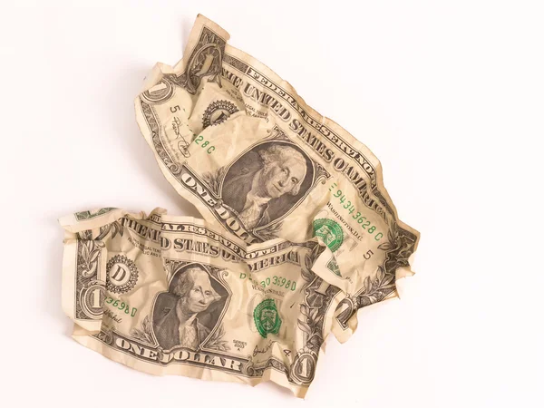 One dollar bill at an angle — Stock Photo, Image