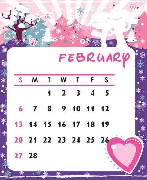 Februar — Stockvektor