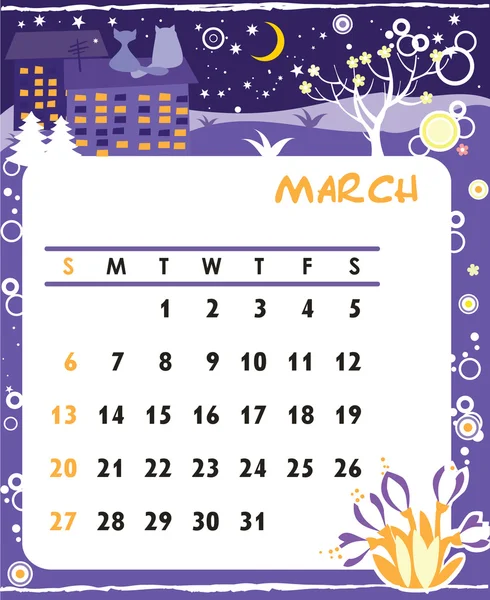 March — Stock Vector