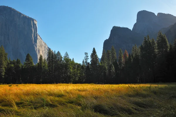 Paisagem grandiosa em um vale Yosemite — Fotografia de Stock