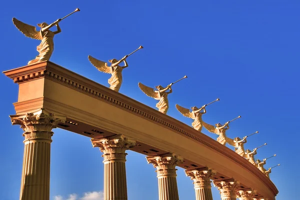 Ensemble of winged trumpeters — Stock Photo, Image
