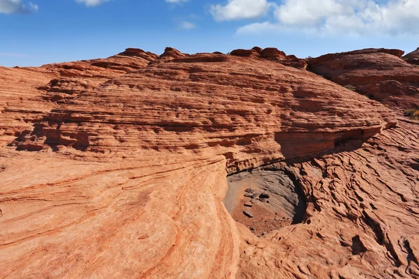 Colorful and fantastic cliffs of red sandstone. — Stock Photo, Image