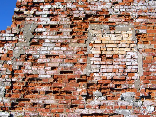 stock image Destroyed brick wall