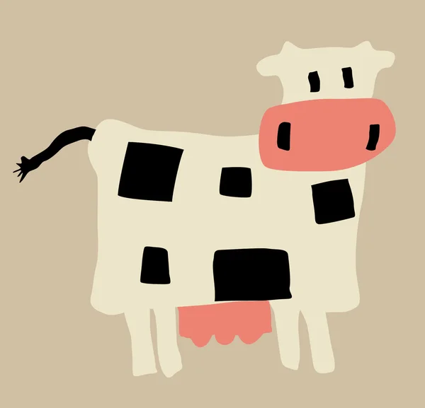 Vektorzeichnung der Kuh auf weißem Hintergrund — Stockvektor