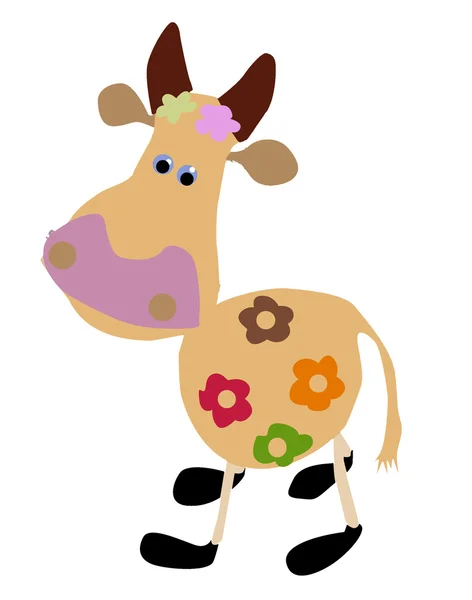 Vector drawing of the cow on white background — Stock Vector