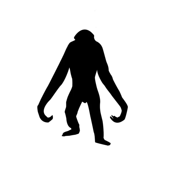 Silhouette vectorielle du gorille sur fond blanc — Image vectorielle