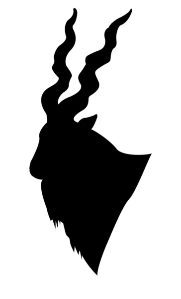 Векторний силует гірського тарана на білому тлі — стоковий вектор