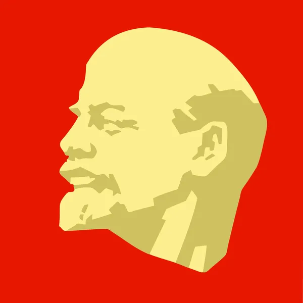Sziluettjét a Lenin, piros háttér — Stock Vector