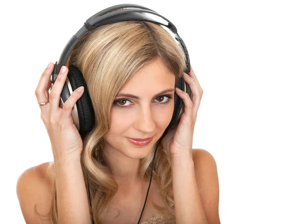 Beautiful girl in headphones — Stock Photo, Image