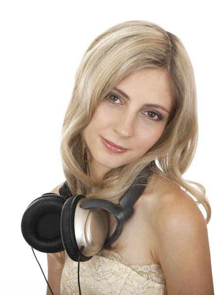 Beautiful girl with headphones. — Stock Photo, Image