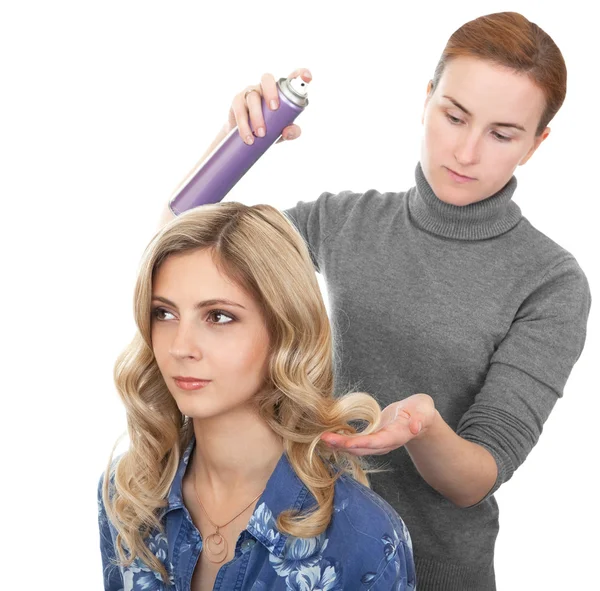 Master of style makes hairstyle. — Stock Photo, Image