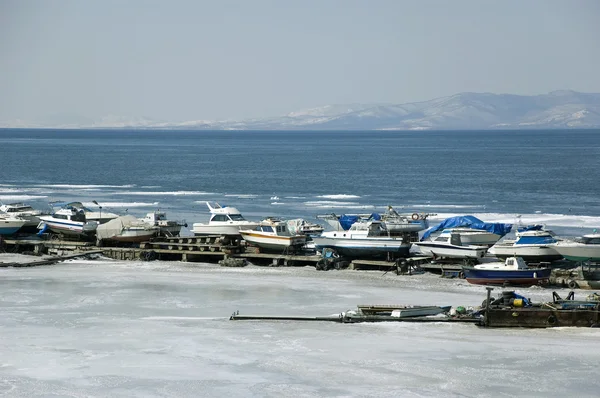 stock image Boats. The Sea of Japan