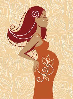 Beautiful pregnant woman clipart