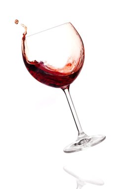 Wine collection - Red wine in falling gl clipart