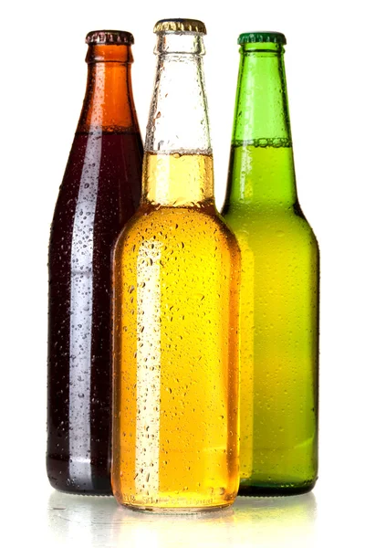 3 つのビール瓶 — ストック写真