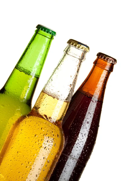 Tres botellas de cerveza — Foto de Stock