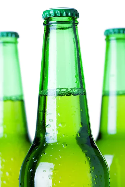 Zelené láhve od piva — Stock fotografie