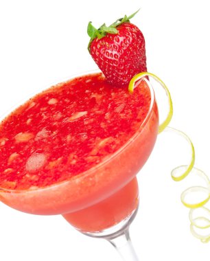 Frozen strawberry daiquiri cocktail clipart