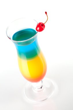 Layered tropical cocktail with maraschin clipart