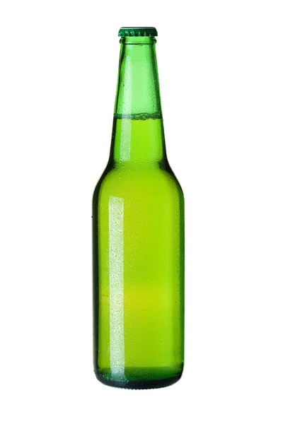 Lagerbier in grüner Flasche — Stockfoto