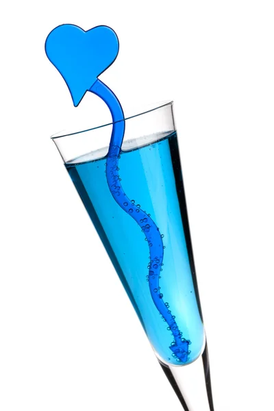 Blue champagne alcohol cocktail — Stock Photo, Image