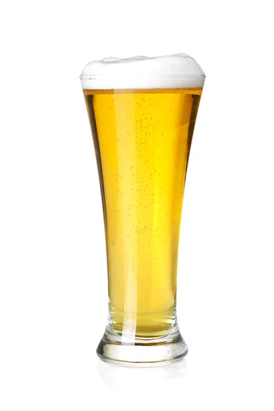Cold lager beer in glass — Stock Photo, Image