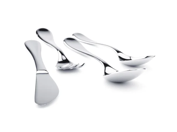 Forchetta, coltello e due cucchiai — Foto Stock