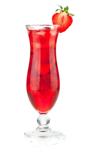 Jahodový koktejl s ledem — Stock fotografie
