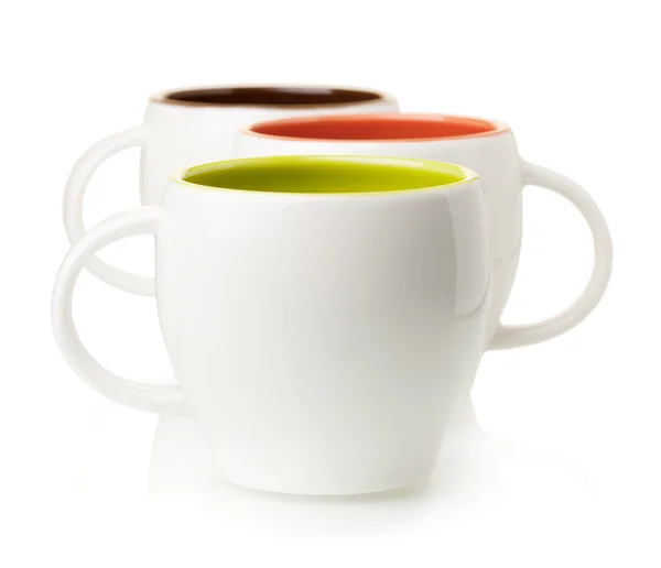 Trzy Puchary kolor kawa — Zdjęcie stockowe