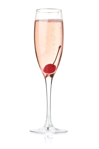 Růžové šampaňské s maraschino — Stock fotografie
